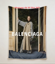 Balenciaga Elegant Layered Style Flannel Throw Blanket for Sofa and Wall Decor BA306